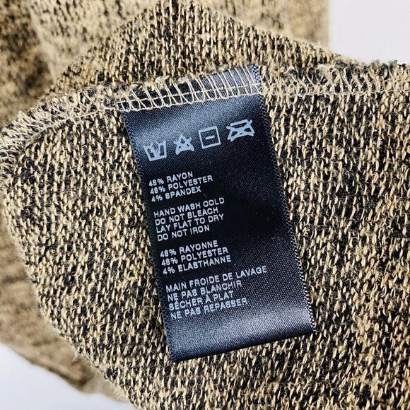 Silence Noise Size Small Asymmetric Hem Open Knit Lightweight Sweater Tan Black - Picture 4 of 4